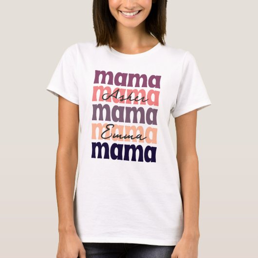 De naam van het Retro Mama Moederdag Custom Kind T-shirt (Voorkant)