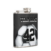 De Naam van het team en het Voetbal van het Aantal Heupfles (Rechts)