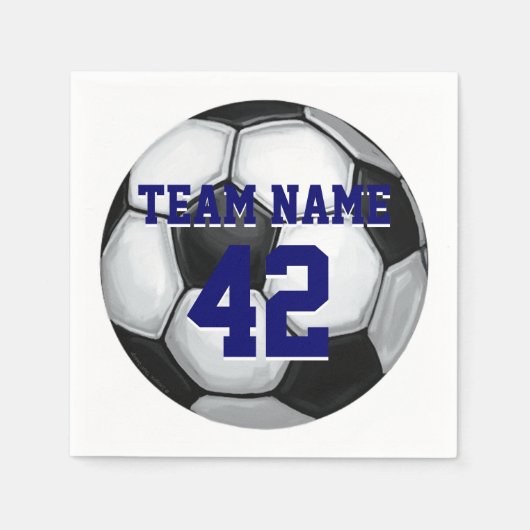 De Naam van het team en het Voetbal van het Aantal Servetten (Voorkant)