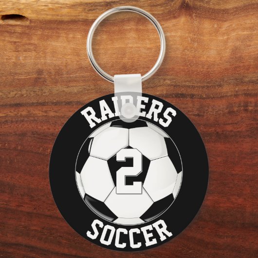 De Naam van het Team van de Voetbal en het Aantal  Sleutelhanger (Voorkant)