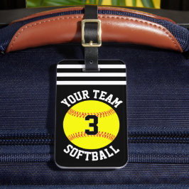 De Naam van het Team van Softball en de FastpitchB Bagagelabel