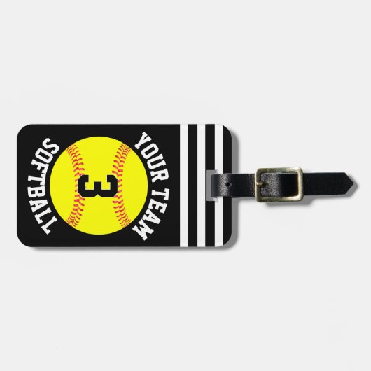 De Naam van het Team van Softball en de FastpitchB Bagagelabel (Voorkant horizontaal)