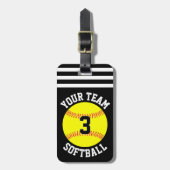 De Naam van het Team van Softball en de FastpitchB Bagagelabel (Voorkant verticaal)