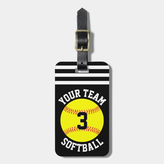 De Naam van het Team van Softball en de FastpitchB Bagagelabel (Voorkant verticaal)