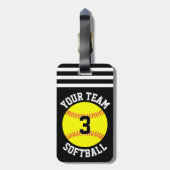 De Naam van het Team van Softball en de FastpitchB Bagagelabel (Achterkant verticaal)