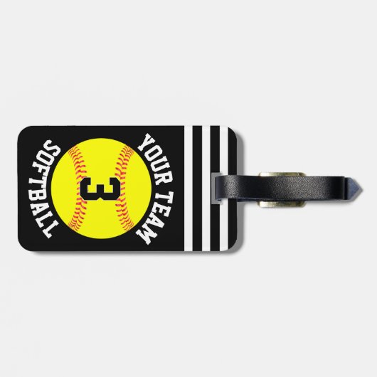De Naam van het Team van Softball en de FastpitchB Bagagelabel (Achterkant horizontaal)