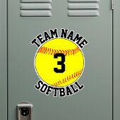 De Naam van het Team van Softball en het Aantal va Sticker