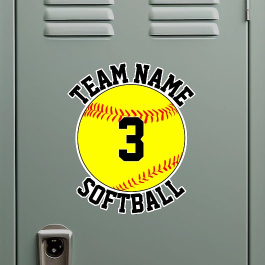 De Naam van het Team van Softball en het Aantal va Sticker
