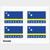 de naam van het vlaggenland van de curacao rechthoekige sticker (Vel)