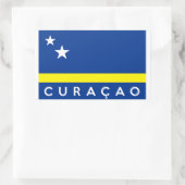 de naam van het vlaggenland van de curacao rechthoekige sticker (Tas)