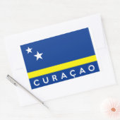 de naam van het vlaggenland van de curacao rechthoekige sticker (Envelop)