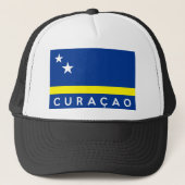 de naam van het vlaggenland van de curacao trucker pet (Voorkant)