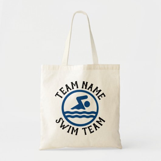 De naam van het zwemteam van het team van de douan tote bag (Voorkant)