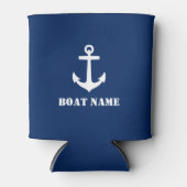De naam van je boot Anchor Navy Blue Blikjeskoeler (Voorkant)