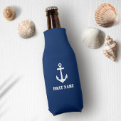 De naam van je boot Anchor Navy Blue Flesjeskoeler