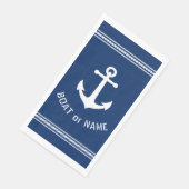 De naam van je boot Nautical  Anchor Navy Blue Servet (Hoek)