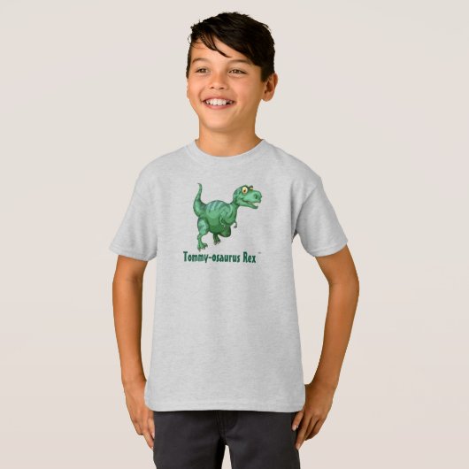 De naam van je kind Dinosaur Kinder TeeShirt T-Shi T-shirt (Voorkant volledig)