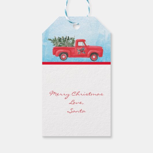 De naam van je kind is Red Truck van Santa Cadeaulabel (Achterkant)