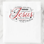 De naam van Jezus Ovale Sticker (Tas)