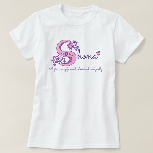De naam van Shona girl: monogram shirt (Design voorkant)