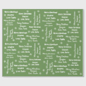 De naam van uw kind op de groene cadeauverpakking  cadeaupapier (Vlak)