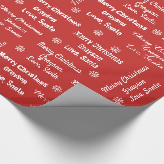 De naam van uw kind op rood pakpapier van de Kerst (Hoek)