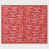 De naam van uw kind op rood pakpapier van de Kerst (Vlak)