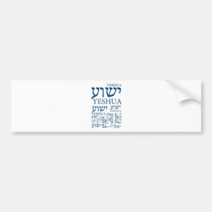 De naam van Yeshua in het Hebreeuws en het Engels  Bumpersticker