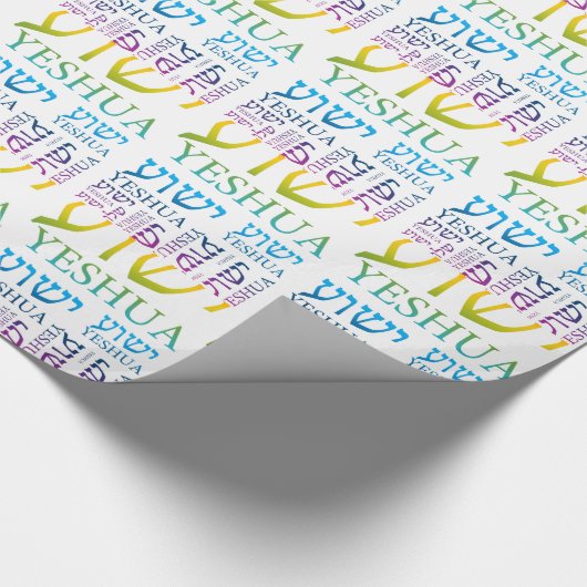 De naam van Yeshua in het Hebreeuws en het Engels  Cadeaupapier (Hoek)