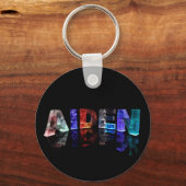 De naam verschijnt in gekleurde lichten sleutelhanger (Voorkant)