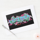 De naam Victoria in graffiti Rechthoekige Sticker (Envelop)