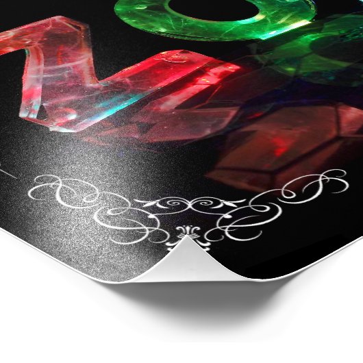 De naam Zoe - naam in lichten (foto) Foto Afdruk (Hoek)