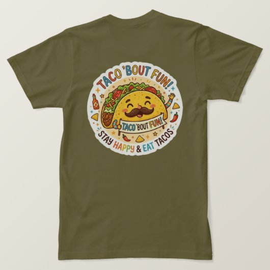 De "Nacho Average Taco" Grappige Grafische T-shirt (Design achterkant)