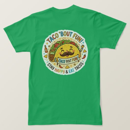 De "Nacho Average Taco" Grappige Grafische T-shirt (Design achterkant)