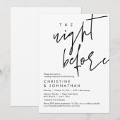 De nacht ervoor, de huwelijksrepetitie kaart (Voorkant / Achterkant)