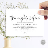 De nacht ervoor, de huwelijksrepetitie kaart