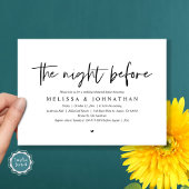 De nacht ervoor, de huwelijksrepetitie kaart