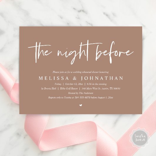 De nacht ervoor, de moderne repetitie van de bruil kaart