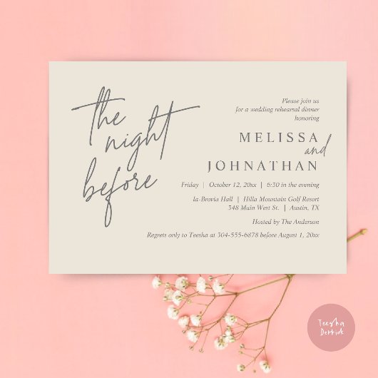 De nacht ervoor, de moderne repetitie van de bruil kaart