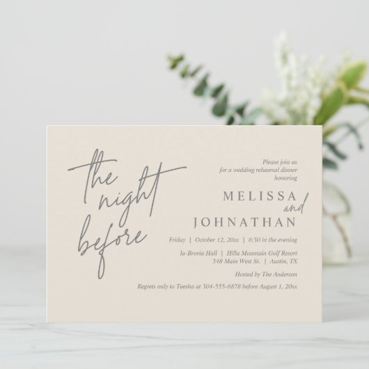 De nacht ervoor, de moderne repetitie van de bruil kaart (Staand voorkant)