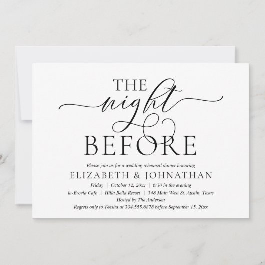 De nacht ervoor, de moderne repetitie van de bruil kaart (Voorkant)