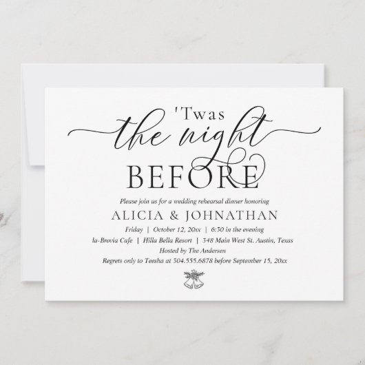 De nacht ervoor, de moderne repetitie van de bruil kaart (Voorkant)