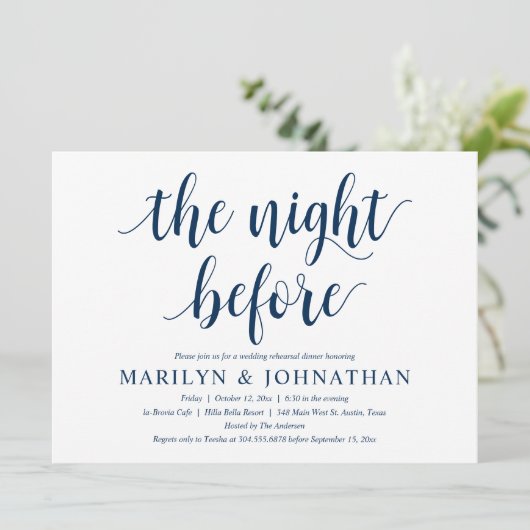 De nacht ervoor, de moderne repetitie van de bruil kaart (Staand voorkant)