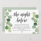 De nacht ervoor, Greenery, Rehearsal Dinner Kaart (Voorkant / Achterkant)