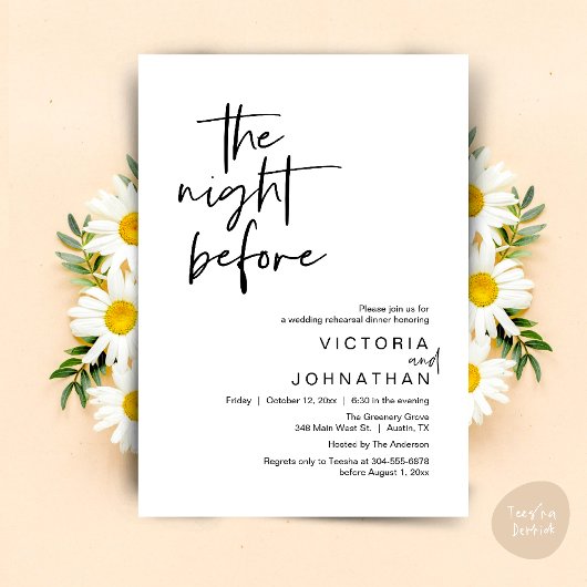 De nacht ervoor, het feest van de bruiloft kaart