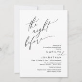 De nacht ervoor, huwelijksrepetitie kaart (Voorkant)