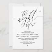 De nacht ervoor, huwelijksrepetitie kaart (Voorkant)