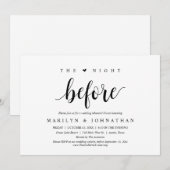 De nacht ervoor, huwelijksrepetitie kaart (Voorkant / Achterkant)