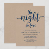 De nacht ervoor, marineblauw Kraft repetitief dine Kaart (Voorkant / Achterkant)