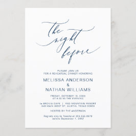 De nacht ervoor, marineblauw, repetitief diner kaart